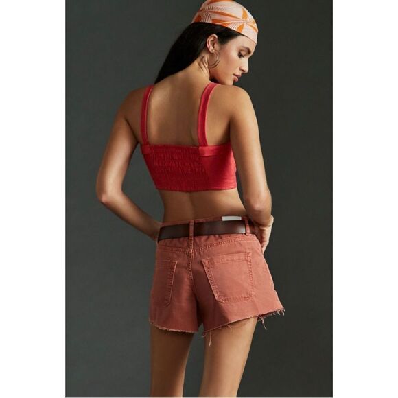 NEW Anthropologie Maeve Red Bustier Bra Crop Strapless Tank Top Blouse X-Large - Picture 2 of 4